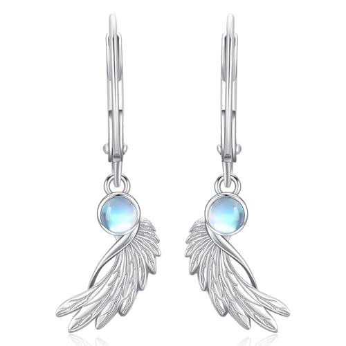 Engelsflügel Hängeohrringe 925 Sterling Silber Mondstein Ohrringe für Mädchen Hypoallergen Leverback Ohrhänger Knorpel Creolen Geschenk für Damen Engelsflügel Hängeohrringe 925 Sterling Silber Mondstein Ohrringe für Mädchen Hypoallergen Leverback Ohrhänger Knorpel Creolen Geschenk für Damen von Amavive