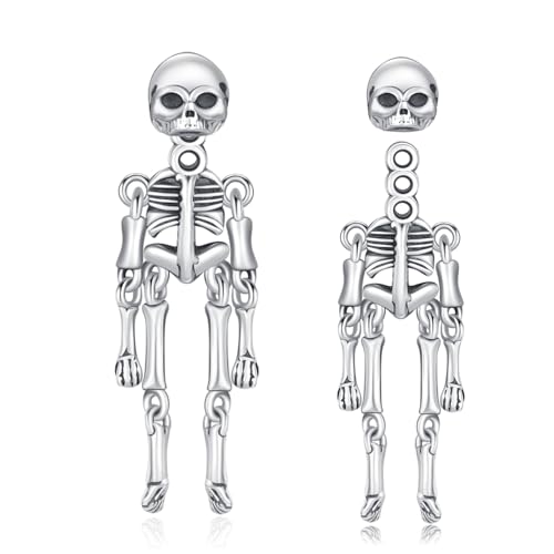 Totenkopf Ohrringe 925 Sterling Silber Gothic Skelett Ohrringe für Jungs Wikinger Schädel Ohrstecker Unisex Punk Schmuck Geschenk für Herren Männer Damen Totenkopf Ohrringe 925 Sterling Silber Gothic Skelett Ohrringe für Jungs Wikinger Schädel Ohrstecker Unisex Punk Schmuck Geschenk für Herren Männer Damen von Amavive