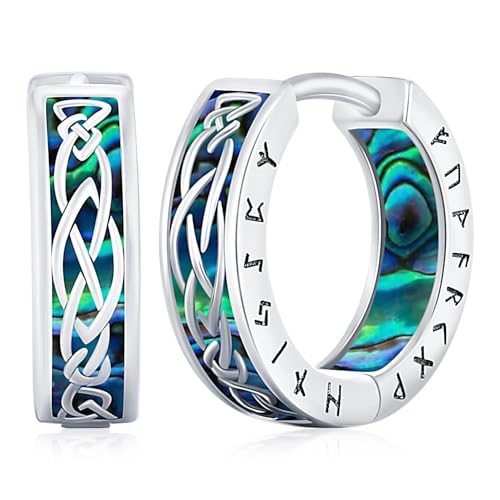 Wikinger Ohrringe für Herren, 925 Sterling Silber Nordische Rune Wikinger Ohrringe Viking Punk Ohrschmuck Schmuck Geschenke für Damen (H) von Amavive