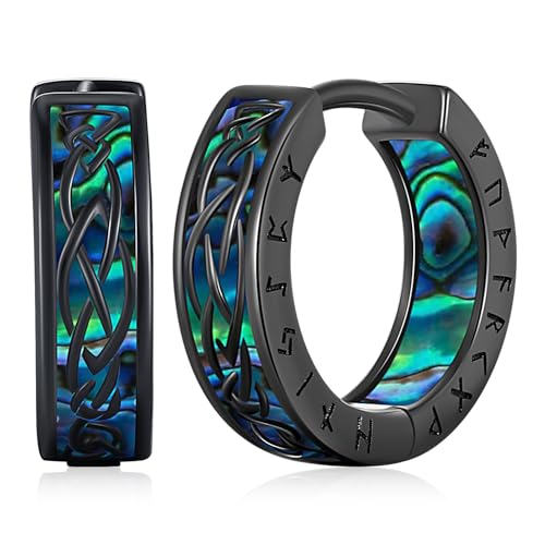 Wikinger Ohrringe für Herren, 925 Sterling Silber Nordische Rune Wikinger Ohrringe Viking Punk Ohrschmuck Schmuck Geschenke für Damen (I) von Amavive