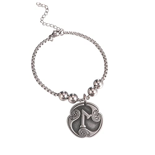 Amaxer 24 Runen Talisman Wikinger Schmuck Asatru heidnisch Wicca Anhänger nordische Runen Vintage nordisches Amulett Perlen Box Kette Armband für Damen Herren, 20 cm von Amaxer