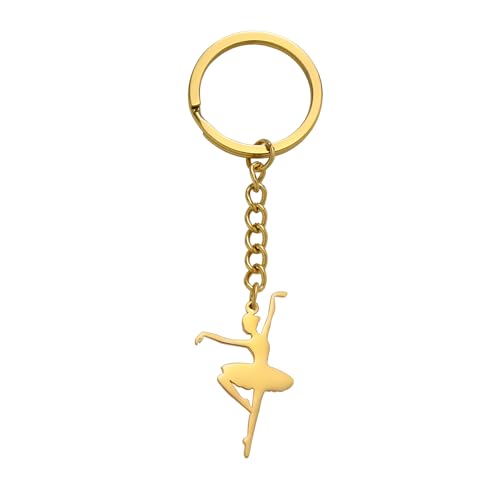 Amaxer Ballerina Schlüsselanhänger Ballett Ballerina Tanztänzerin Schmuck Inspirierende Gymnastik Team Geschenke Statement Kette Schlüsselanhänger Schlüsselanhänger, Styling 3 g, 24.5mm von Amaxer