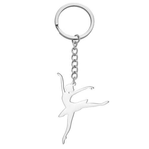 Amaxer Ballerina Schlüsselanhänger Ballett Ballerina Tanztänzerin Schmuck Inspirierende Gymnastik Team Geschenke Statement Kette Schlüsselanhänger Schlüsselanhänger, Styling 5, 24.5mm von Amaxer