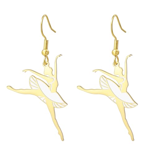 Amaxer Emaille Ballerina Ohrringe für Frauen Edelstahl Gymnastik Ballett Ballerina Tanztänzerin Trendy Schmuck baumeln Tropfen Ohrringe für Tanzliebhaber, Einheitsgröße, Edelstahl, Kein Edelstein Amaxer Emaille Ballerina Ohrringe für Frauen Edelstahl Gymnastik Ballett Ballerina Tanztänzerin Trendy Schmuck baumeln Tropfen Ohrringe für Tanzliebhaber, Einheitsgröße, Edelstahl, Kein Edelstein von Amaxer