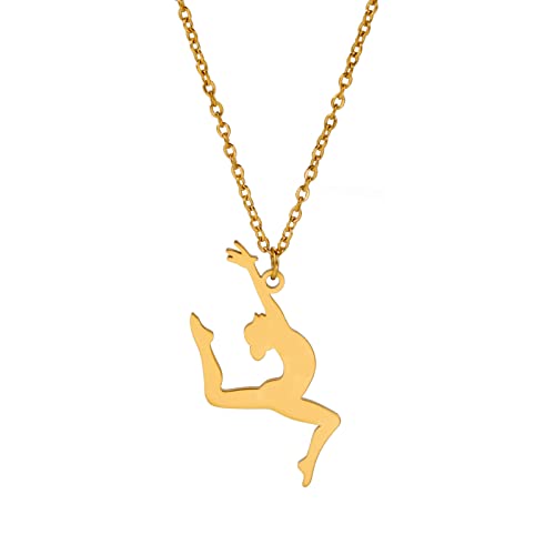 Amaxer Gymnastik Halskette für Mädchen Edelstahl Gymnastik Schmuck Geschenke Anhänger Halskette für Turnerin Frauen Mädchen, L50, Edelstahl Amaxer Gymnastik Halskette für Mädchen Edelstahl Gymnastik Schmuck Geschenke Anhänger Halskette für Turnerin Frauen Mädchen, L50, Edelstahl von Amaxer