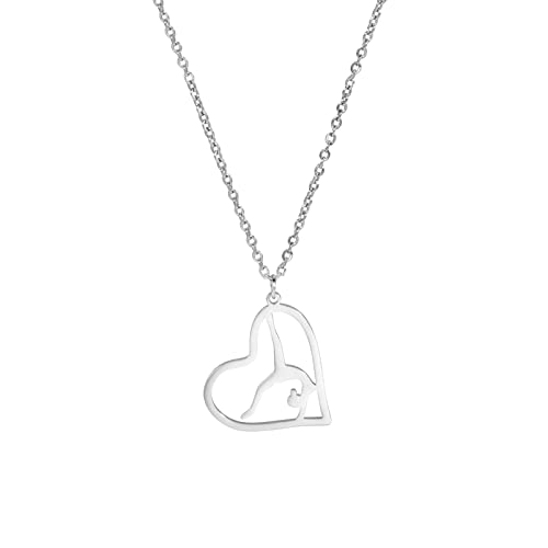 Amaxer Gymnastik Halskette für Mädchen Edelstahl Gymnastik Schmuck Geschenke Anhänger Halskette für Turnerin Frauen Mädchen, L50, Edelstahl Amaxer Gymnastik Halskette für Mädchen Edelstahl Gymnastik Schmuck Geschenke Anhänger Halskette für Turnerin Frauen Mädchen, L50, Edelstahl von Amaxer
