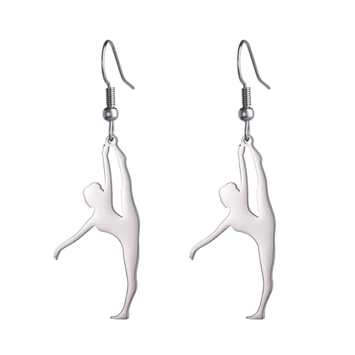 Amaxer Gymnastik Ohrringe für Mädchen Turner Geschenke Herz Gymnastik Schmuck Inspirierende Gymnastik Team Geschenke Statement Dangle Drop Ohrringe Schmuck Geschenk (Gymnastik Styling 12) von Amaxer