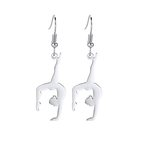 Amaxer Gymnastik Ohrringe für Mädchen Turner Geschenke Herz Gymnastik Schmuck Inspirierende Gymnastik Team Geschenke Statement Dangle Drop Ohrringe Schmuck Geschenk (Gymnastik Styling 7) von Amaxer