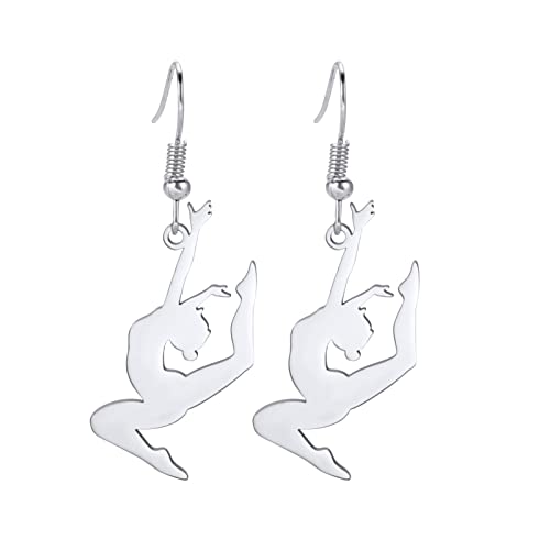 Amaxer Gymnastik Ohrringe für Mädchen Turner Geschenke Herz Gymnastik Schmuck Inspirierende Gymnastik Team Geschenke Statement Dangle Drop Ohrringe Schmuck Geschenk (Gymnastik Styling 1) von Amaxer