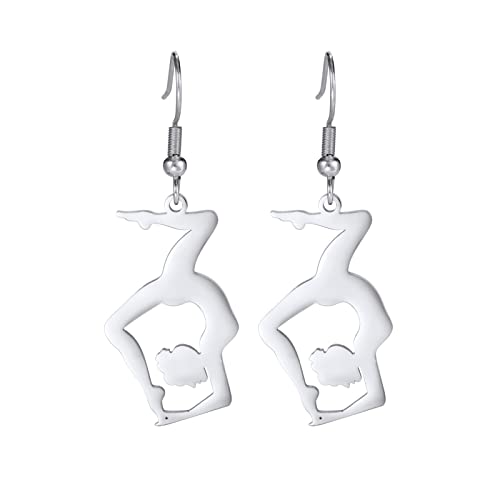 Amaxer Gymnastik Ohrringe für Mädchen Turner Geschenke Herz Gymnastik Schmuck Inspirierende Gymnastik Team Geschenke Statement Dangle Drop Ohrringe Schmuck Geschenk (Gymnastik Styling 5) von Amaxer