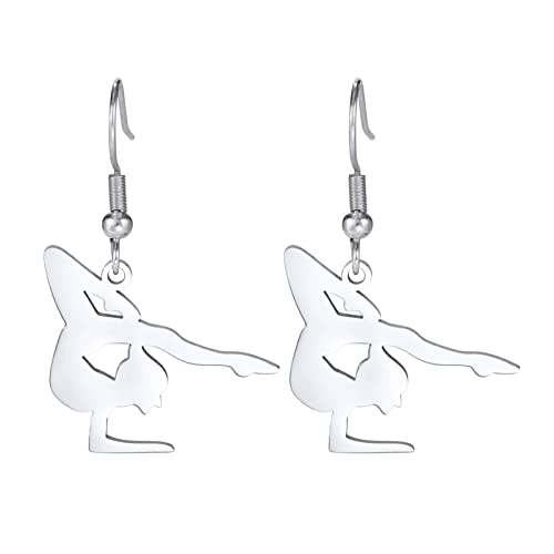 Amaxer Gymnastik Ohrringe für Mädchen Turner Geschenke Herz Gymnastik Schmuck Inspirierende Gymnastik Team Geschenke Statement Dangle Drop Ohrringe Schmuck Geschenk (Gymnastik Styling 8) von Amaxer