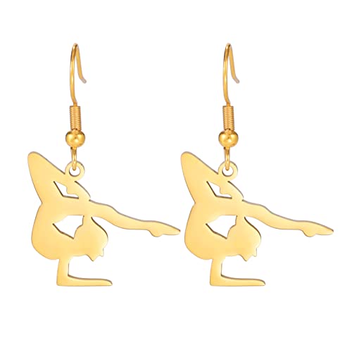 Amaxer Gymnastik Ohrringe für Mädchen Turner Geschenke Herz Gymnastik Schmuck Inspirierende Gymnastik Team Geschenke Statement Dangle Drop Ohrringe Schmuck Geschenk (Gymnastik Styling 8-G) von Amaxer