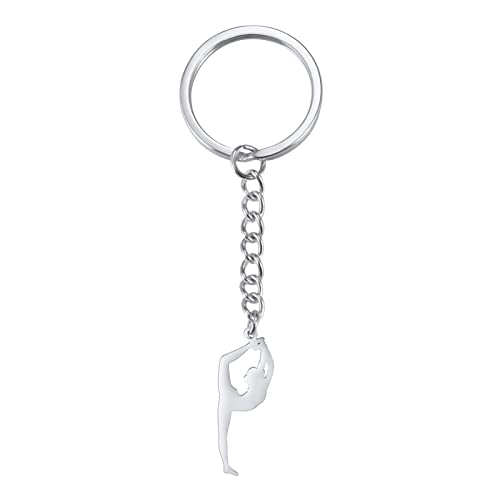 Amaxer Gymnastik Schlüsselanhänger Turner Geschenke Herz Gymnastik Schmuck Inspirierende Gymnastik Team Geschenke Statement Kette Schlüsselanhänger Schlüsselanhänger, Gymnastic Styling 4 von Amaxer