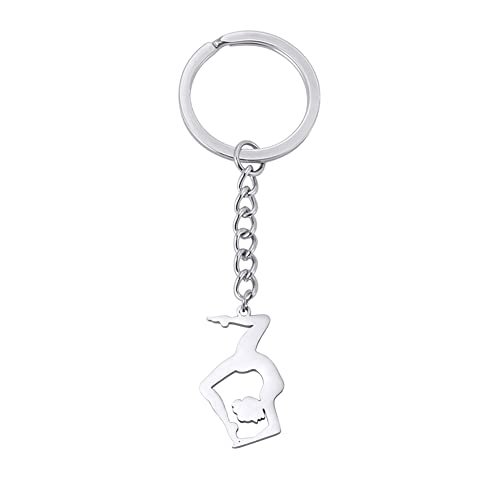 Amaxer Gymnastik Schlüsselanhänger Turner Geschenke Herz Gymnastik Schmuck Inspirierende Gymnastik Team Geschenke Statement Kette Schlüsselanhänger Schlüsselanhänger, Gymnastic Styling 5 von Amaxer