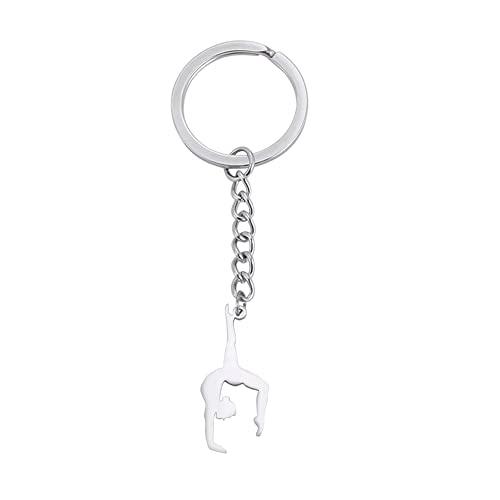 Amaxer Gymnastik Schlüsselanhänger Turner Geschenke Herz Gymnastik Schmuck Inspirierende Gymnastik Team Geschenke Statement Kette Schlüsselanhänger Schlüsselanhänger, Gymnastic Styling 7 von Amaxer