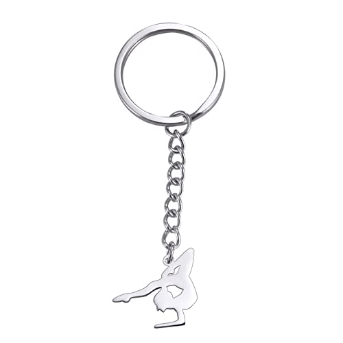 Amaxer Gymnastik Schlüsselanhänger Turner Geschenke Herz Gymnastik Schmuck Inspirierende Gymnastik Team Geschenke Statement Kette Schlüsselanhänger Schlüsselanhänger, Gymnastic Styling 8 von Amaxer