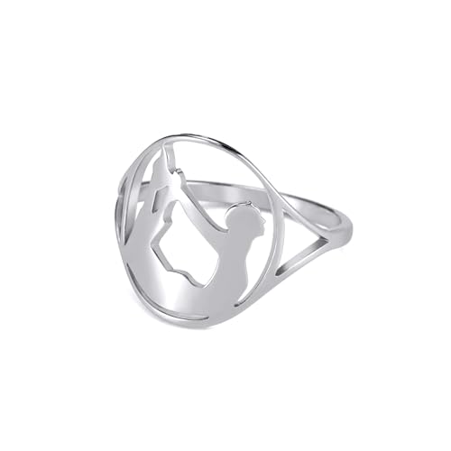 Amaxer Gymnastikring für Mädchen Gymnastik Yoga Pose Fingerring Edelstahl Schmuck Geschenke für Turnerin Frauen Mädchen, Edelstahl von Amaxer