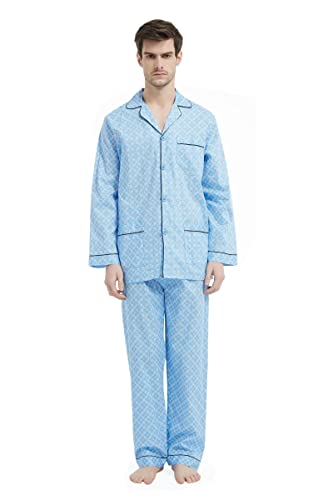 Amaxer Herren Schlafanzug Baumwolle Pyjamas Set Langarm Hose von Amaxer