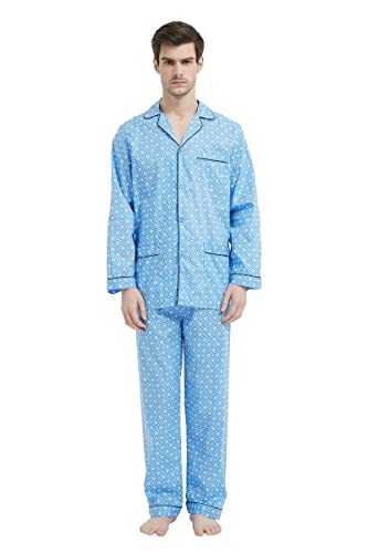 Amaxer Herren Schlafanzug Baumwolle Pyjamas Set Langarm Hose von Amaxer