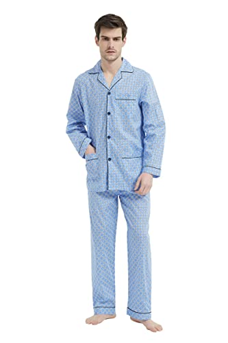 Amaxer Herren Schlafanzug Baumwolle Pyjamas Set Langarm Hose von Amaxer