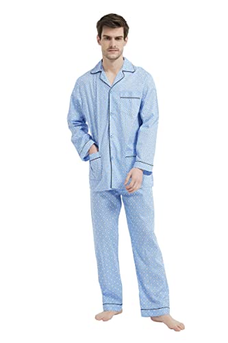 Amaxer Herren Schlafanzug Baumwolle Pyjamas Set von Amaxer