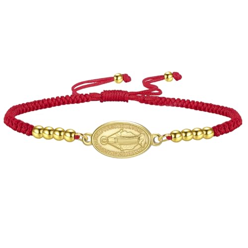 Amaxer Jungfrau Maria gewebtes Seil Armband für Frauen Wundertätige Medaille katholischer religiöser Schmuck Edelstahl verstellbar geflochtenes Charm-Armband, Einheitsgröße, Edelstahl, Edelstahl Amaxer Jungfrau Maria gewebtes Seil Armband für Frauen Wundertätige Medaille katholischer religiöser Schmuck Edelstahl verstellbar geflochtenes Charm-Armband, Einheitsgröße, Edelstahl, Edelstahl von Amaxer