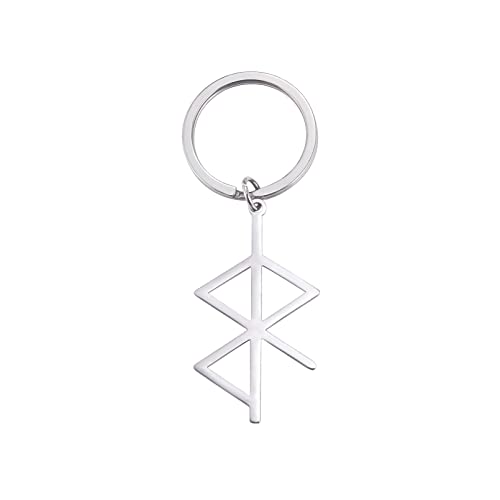 Amaxer Skandinavische nordische Rune Amulett für Liebe und Frieden Schlüsselanhänger Wikinger Runen Edelstahl Schmuck Geschenke Anhänger Kette Schlüsselanhänger Schlüsselanhänger, silber von Amaxer