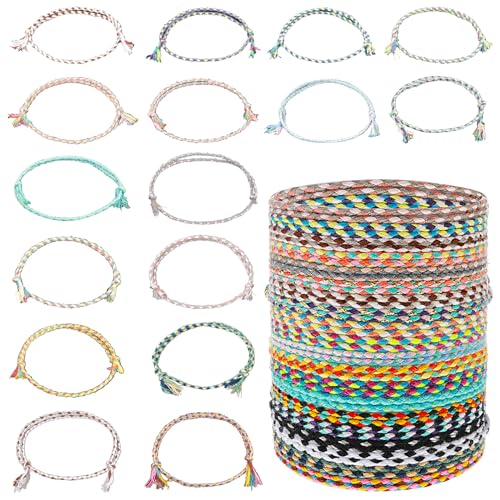 Amaxiu 20 Stück gewebte Wickel Freundschaftsarmbänder, buntes handgefertigtes geflochtenes Armband verstellbare geflochtene Schnurarmbänder stapelbare Armbänder Wellenarmband Strandarmbänder Amaxiu 20 Stück gewebte Wickel Freundschaftsarmbänder, buntes handgefertigtes geflochtenes Armband verstellbare geflochtene Schnurarmbänder stapelbare Armbänder Wellenarmband Strandarmbänder von Amaxiu