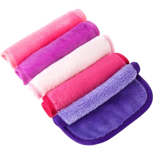Amaxiu 5 Stück Abschminktuch aus Mikrofaser, 15x15cm Mikrofasertuch Abschminkpads Waschbar Gesichtstücher Makeup Entferner Tücher Waschlappen für empfindliche Haut Täglich Reisen Augenpflege (A) von Amaxiu