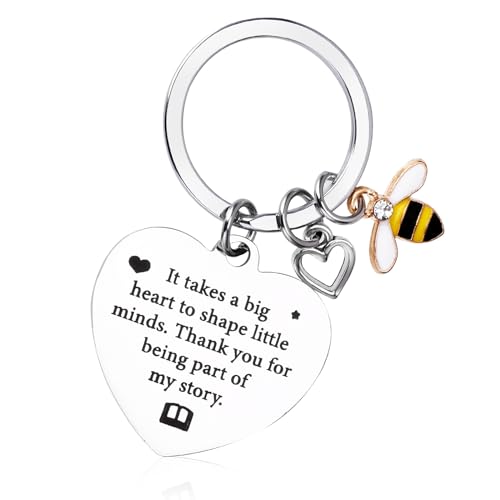 Amaxiu Geschenke für Schlüsselanhänger,Lehrer Anerkennung Dankeschön Niedlich Biene mit Strass Herz für Graduierung Lehrer Geburtstag Weihnachten Frauen Männer von Amaxiu