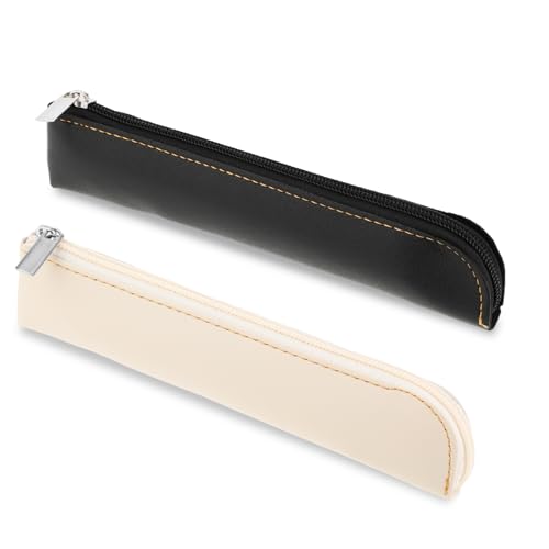 Amaxiu PU Leder Federmäppchen, schmal, 2 Stück kleines Stiftetui für 4–6 Stifte tragbare Schreibwarentasche Kosmetiktasche minimaler Aufbewahrungstasche mit Reißverschluss(Schwarz+Weiß) Amaxiu PU Leder Federmäppchen, schmal, 2 Stück kleines Stiftetui für 4–6 Stifte tragbare Schreibwarentasche Kosmetiktasche minimaler Aufbewahrungstasche mit Reißverschluss(Schwarz+Weiß) von Amaxiu