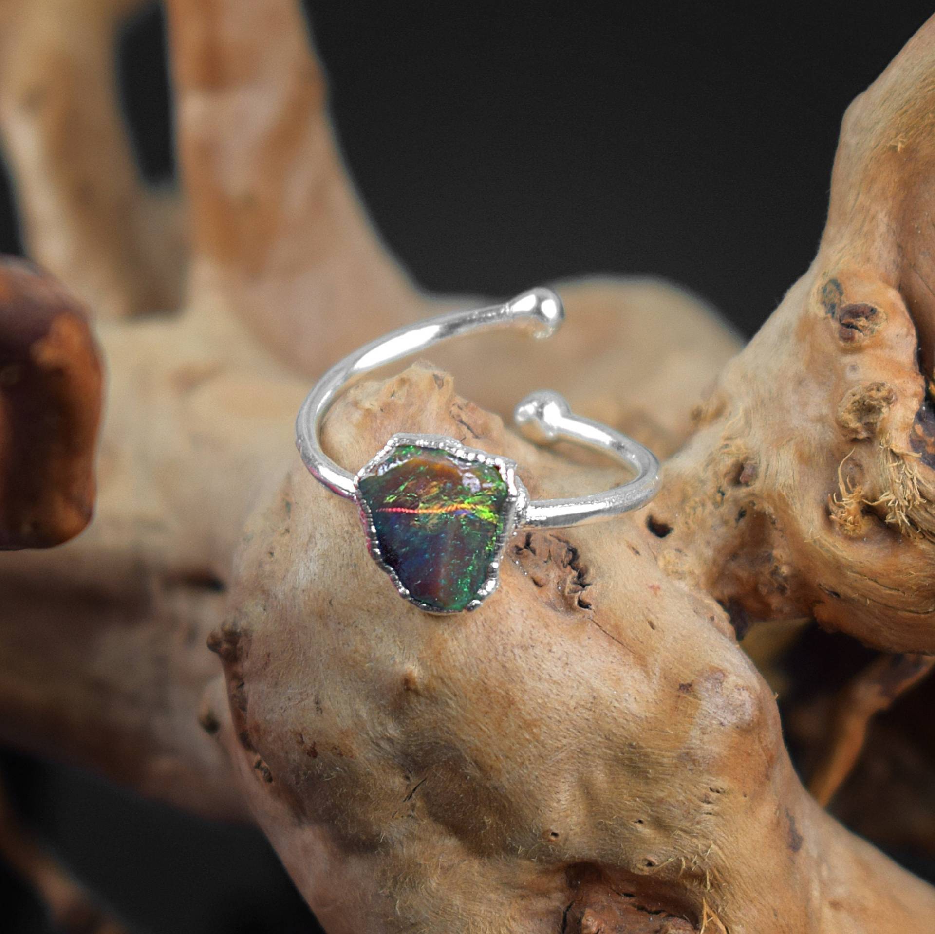 Opal Silber Ring | Verstellbarer Edelstein Handgemachter Geschenk Personalisierter Verlobungsring Für Frauen Starling von AmazeeSilver