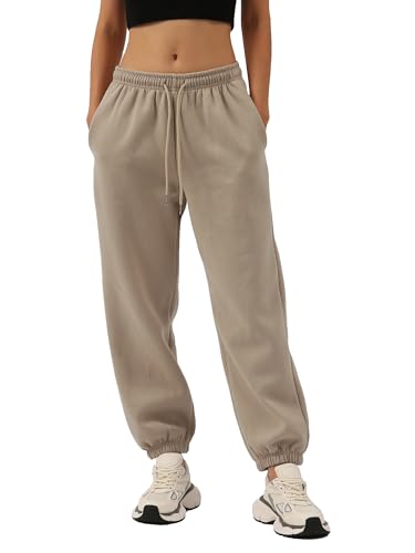 Amazhiyu Damen Jogginghose Lang Sporthose Baggy Joggpants High Waist Hosen Frauen Sweatpants Freizeithose Trainingshose Mit Taschen, Aprikose, M von Amazhiyu