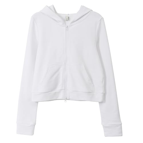 Amazhiyu Damen Sweatjacke Crop Pullover Zipper Hoodie Kurz Kapuzenpullover Basic Langarm Sweatshirt Jacke Kapuzenjacke Mit Kapuze und Doppel Reißverschluss, Weiß, L Amazhiyu Damen Sweatjacke Crop Pullover Zipper Hoodie Kurz Kapuzenpullover Basic Langarm Sweatshirt Jacke Kapuzenjacke Mit Kapuze und Doppel Reißverschluss, Weiß, L von Amazhiyu