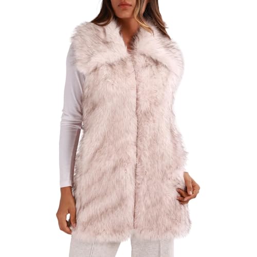 Amazhiyu Fellweste Damen, Felljacke Weste Lang Pelzjacke Pelzmantel Kunstfell Jacke Mantel Winter Ärmellos Plüschmantel Kunstpelz Westen Damenwesten Mit Taschen und Reißverschluss, Rosa, L Amazhiyu Fellweste Damen, Felljacke Weste Lang Pelzjacke Pelzmantel Kunstfell Jacke Mantel Winter Ärmellos Plüschmantel Kunstpelz Westen Damenwesten Mit Taschen und Reißverschluss, Rosa, L von Amazhiyu