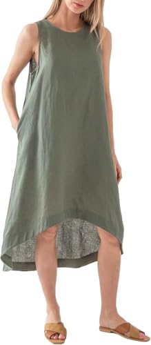 Amazhiyu Sommerkleid Damen Leinen Kleider, ärmellos Rundhals Leinen Maxikleid mit Taschen Grün M Amazhiyu Sommerkleid Damen Leinen Kleider, ärmellos Rundhals Leinen Maxikleid mit Taschen Grün M von Amazhiyu