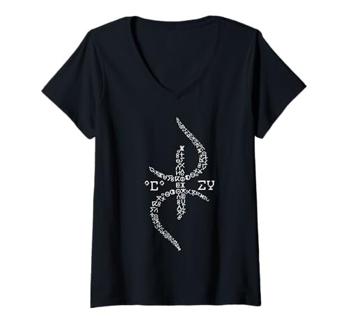 Damen Amazigh Berber Tifinagh Symbol Kabyle Tätowierung Design T-Shirt mit V-Ausschnitt von Amazigh Design Für Frauen und Männer Berber Yaz