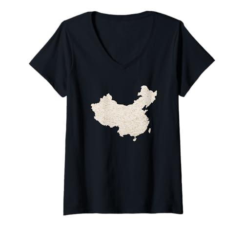 Damen Amazing Foods of the World Humor - China Rice T-Shirt mit V-Ausschnitt Damen Amazing Foods of the World Humor - China Rice T-Shirt mit V-Ausschnitt von Amazing Foods of The World – Food-Shaped Countries