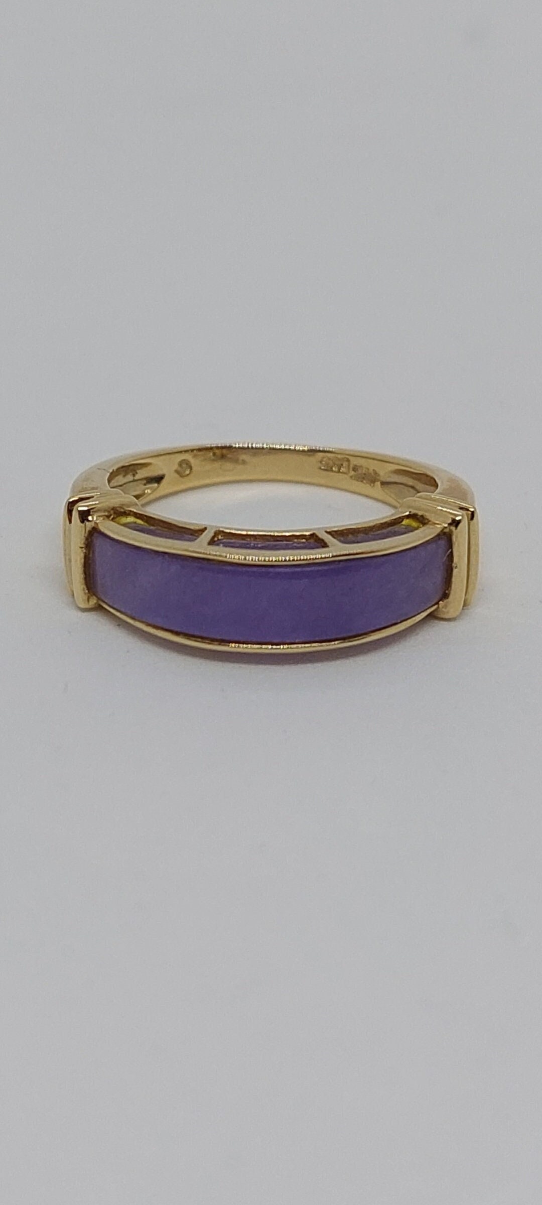 Lavendel Jade 14K Gelbgold Ring - Lavendel Hochzeitsgeschenk Geburtstag Geschenke-Lavendel Schmuck-Vintage Gold Ring von AmazingByAlexander