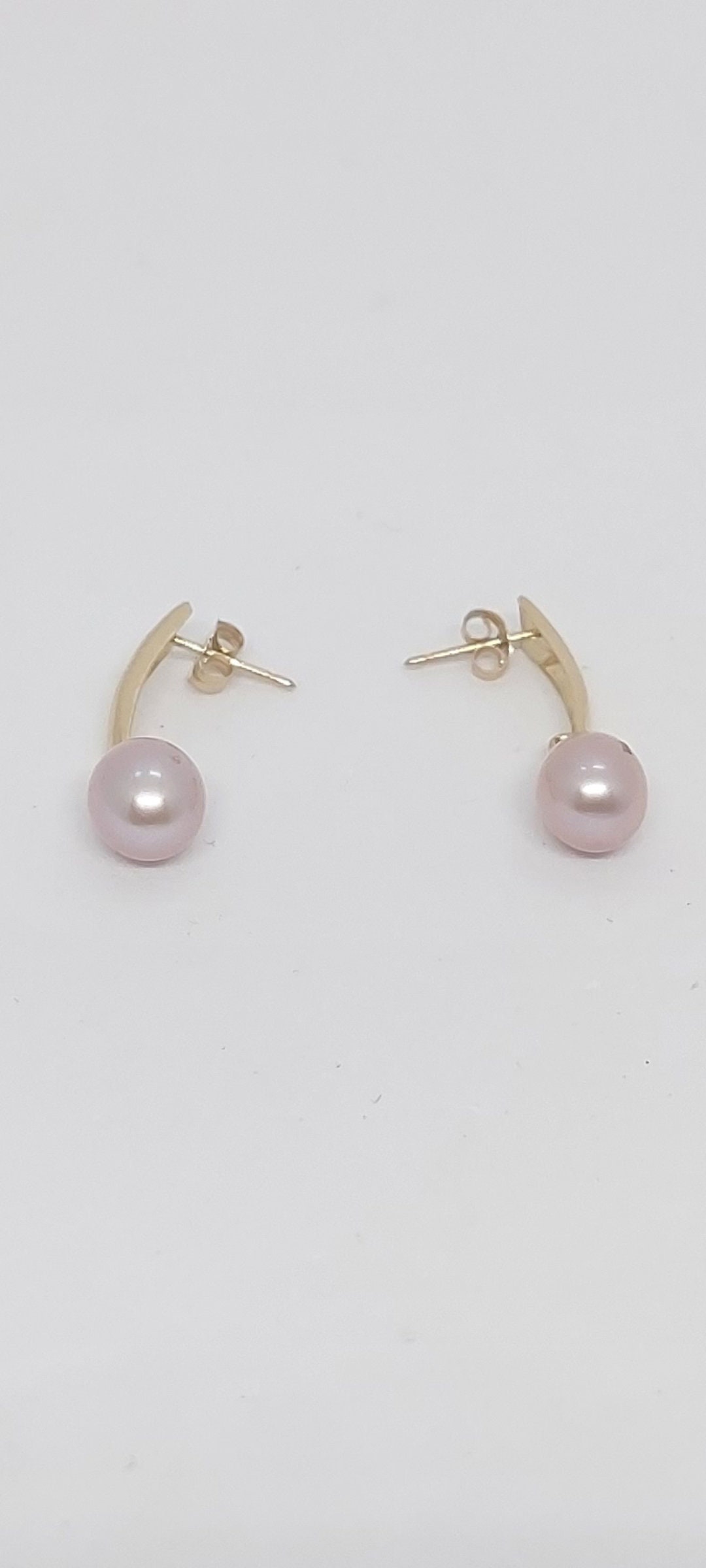 Süßwasser Pink 5-9mm Tropfen Zuchtperle 14K Gelbgold Ohrring. Push-Back-Perlen-Ohrring. Gold Perlen Liebhaber Ohrringe von AmazingByAlexander