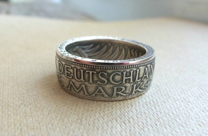 5 Deutsche Mark Münzring - Silver Coin Ring West Germany Silber Deutsch von AmazingCoinRingos