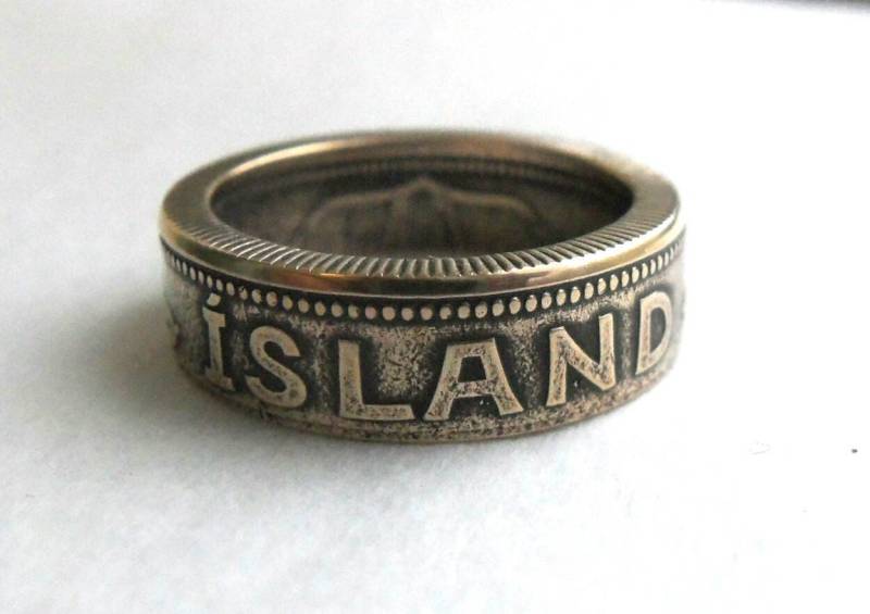 Island 2 Kronur Ring - Münze Münzring Souvenir Aus Inselschmuck von AmazingCoinRingos