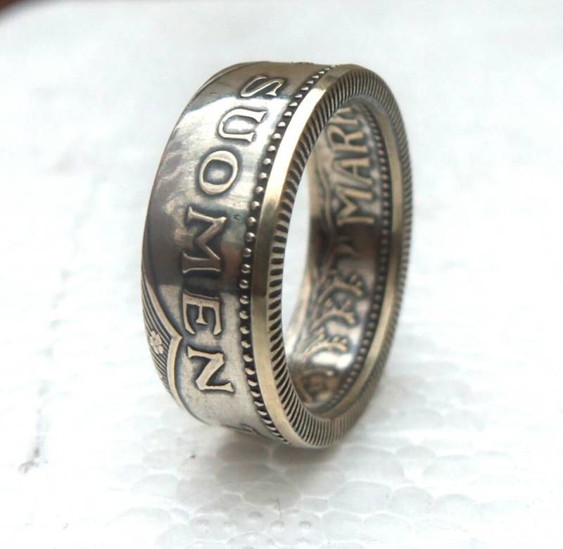 Silbermünzenring Finland 200 Markka Und Doppelseitig - Suomen Tasavalta Souvenir Aus Finnland von AmazingCoinRingos