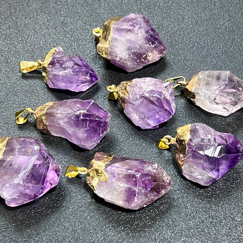 Amethyst Crystal Raw Point Anhänger | Vergoldet Edelstein Schmuck Halsketten Versorgung Heilende Kristalle Und Steine von AmazingCrystals