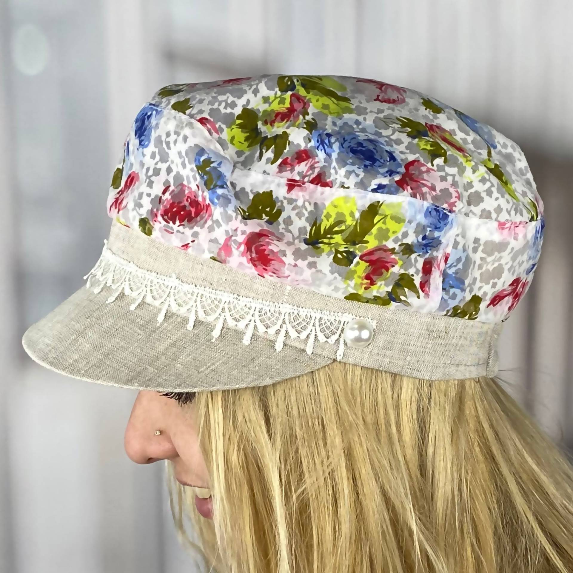 Atmungsaktiver Geblümter Sommerhut Mit Leinen Visor Damen Oversized Spitze Baseball Cap Niedliche Ballonmütze Geblümter Sonnenhut Vegan Baker Boy Atmungsaktiver Geblümter Sommerhut Mit Leinen Visor Damen Oversized Spitze Baseball Cap Niedliche Ballonmütze Geblümter Sonnenhut Vegan Baker Boy von AmazingHeadwear