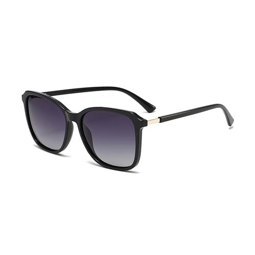 AmazingRose Quadratische Polarisiert Oversize-Sonnenbrille für damen und herren,UV-Schutz (Schwarz/Hellgrau) von AmazingRose