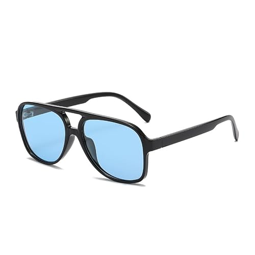 AmazingRose Retro Rechteckig Polarisiert Sonnenbrille für Damen und Herren,UV400-Schutz (Schwarz/Blau) von AmazingRose