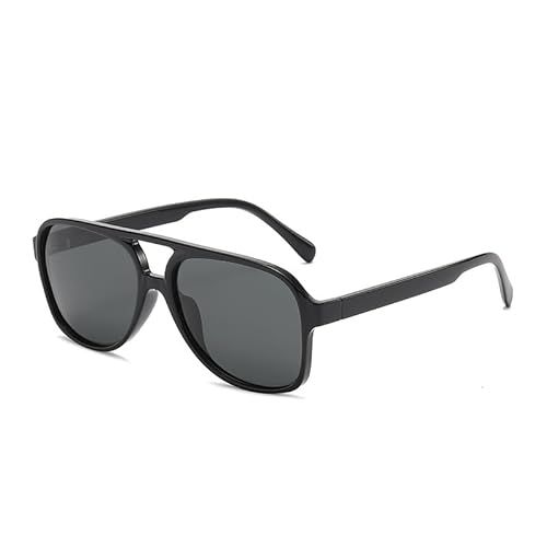 AmazingRose Retro Rechteckig Polarisiert Sonnenbrille für Damen und Herren,UV400-Schutz (Schwarz/Grau) von AmazingRose