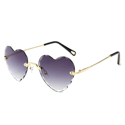 AmazingRose Retro randlose Herzförmige Sonnenbrille für Damen Herren (Grau) von AmazingRose