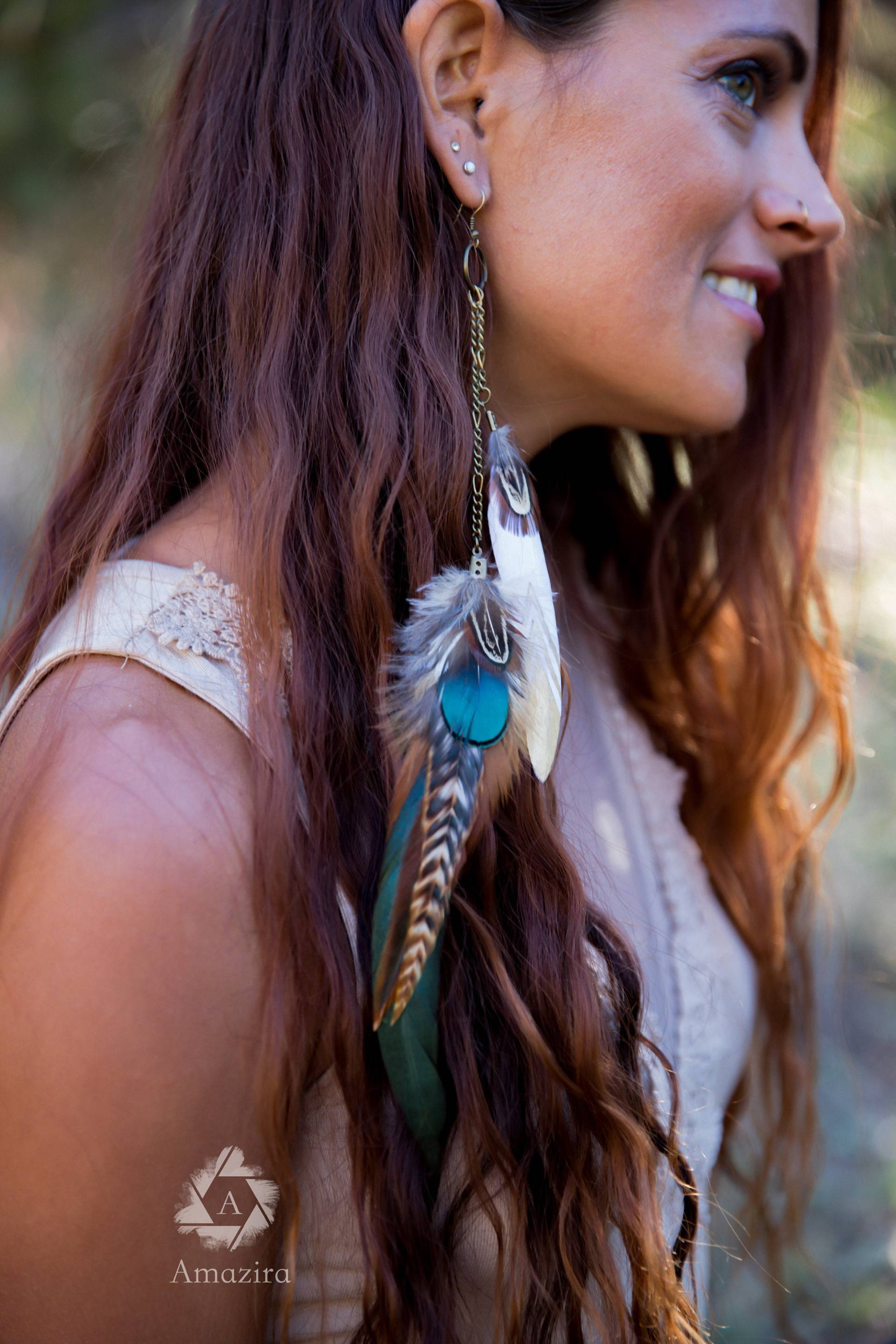 Natürliche Extra Lange Federohrringe, Tropfenkettenohrringe, Hahn-Grizzly-Federn, Boho-Hippie-Feder-statement, Beste Freundin Geschenk Für Sie Natürliche Extra Lange Federohrringe, Tropfenkettenohrringe, Hahn-Grizzly-Federn, Boho-Hippie-Feder-statement, Beste Freundin Geschenk Für Sie von Amazira